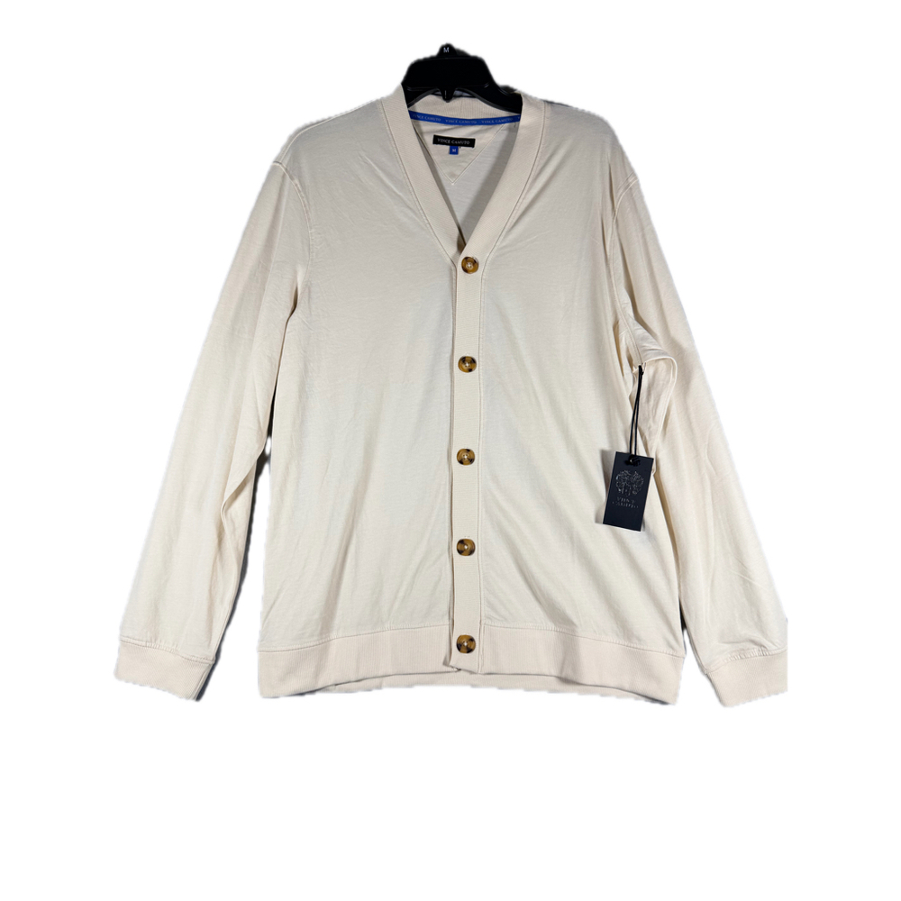 Vince Camuto Men’s Cardigan Sweater Size M Cream V-Neck Button NWT